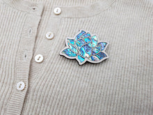 Mother of Pearl Inlay Brooch – Peony Motif, Prosperity Symbol | PEUM Korean Houseware