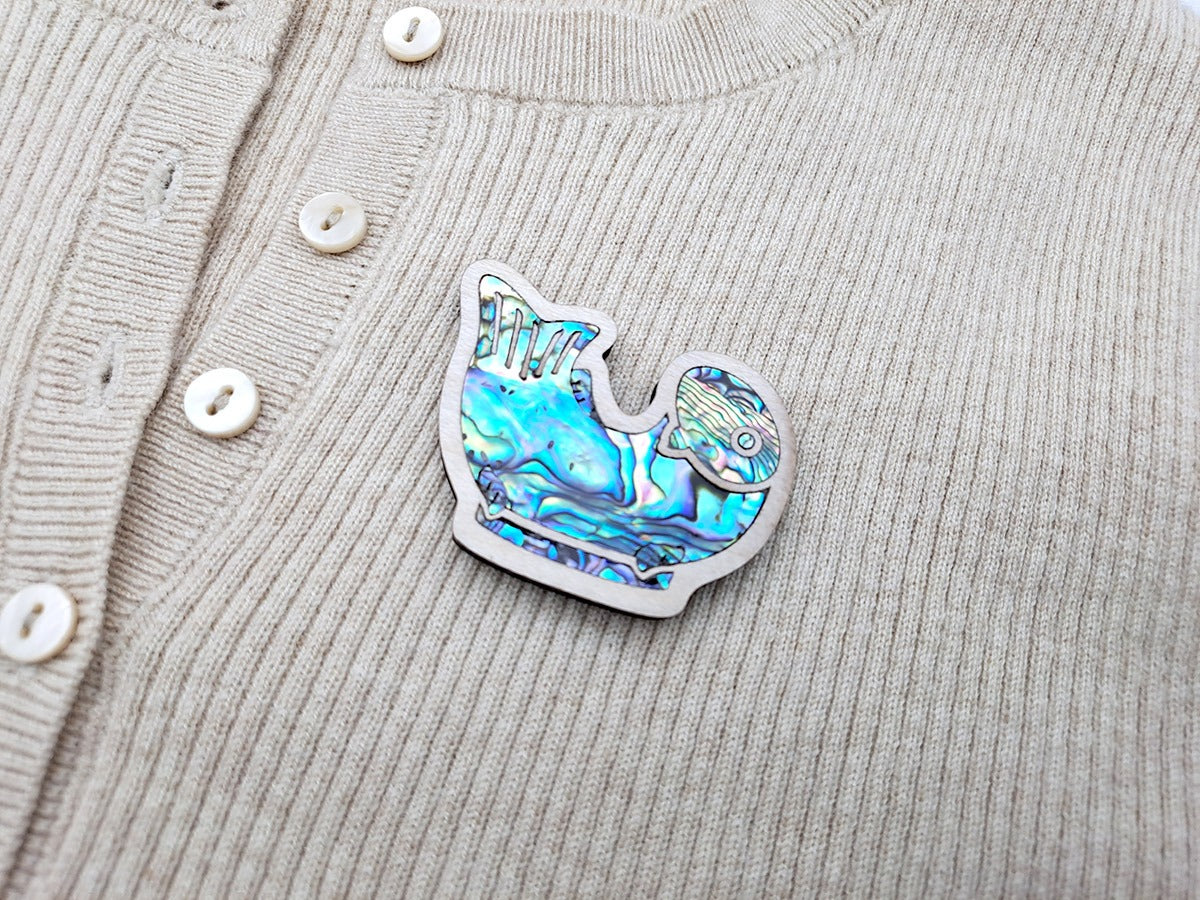 Mother of Pearl Inlay Brooch