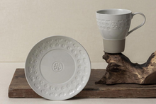 Buncheong Gwang Heritage Cup and Saucer Set – Side View, Matte Base and Glossy Rim | PEUM Korean Houseware