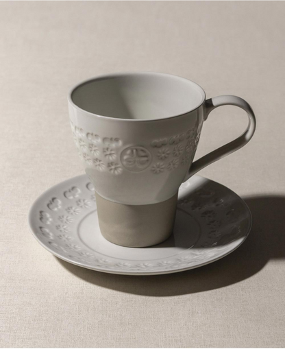 Buncheong "Gwang" Heritage Cup and Saucer Set