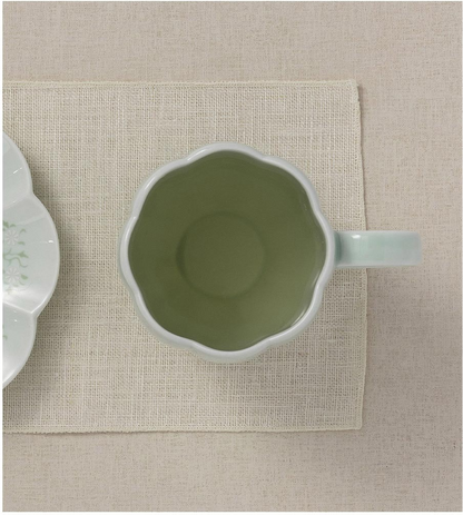 Goryeo Celadon Chrysanthemum Cup and Saucer Set
