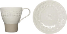 Buncheong Gwang Cup Saucer – Lifestyle Coffee Table Setting | PEUM Korean Houseware