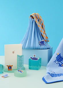 Turtle Ship Pleats Bag Medium – Sky Blue Outdoor Carry | PEUM Korean Houseware