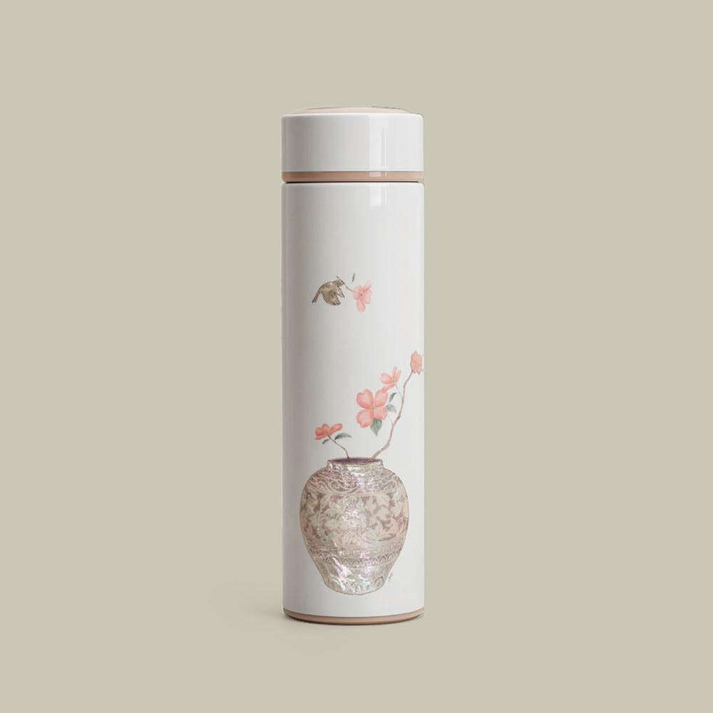 Jang-i Rose of Sharon Tumbler – Saek-pae Abalone Shell Detail | PEUM Korean Houseware