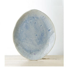 Blue Flower Garden Oval Plate 23cm – Chohwa Pattern Front View | PEUM Korean Houseware