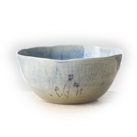 Blue Flower Garden Udon Bowl 17.5cm – Top View | PEUM Korean Houseware