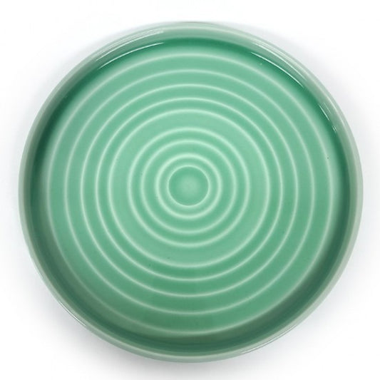 Jade Sky Ripple Large Plate 28cm – Celadon Glaze, Top View | PEUM Korean Houseware