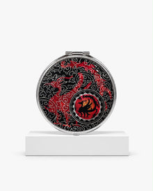 Korean mother-of-pearl compact mirror with red arabesque najeon inlay – PEUM