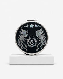 Korean mother-of-pearl compact mirror with twin phoenix najeon inlay – PEUM
