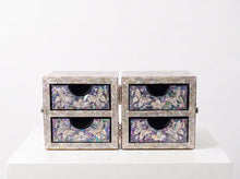 Dangcho medallion jewellery box with four velvet drawers open – PEUM