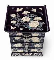 Violet peony najeon jewellery chest, top angled view – PEUM