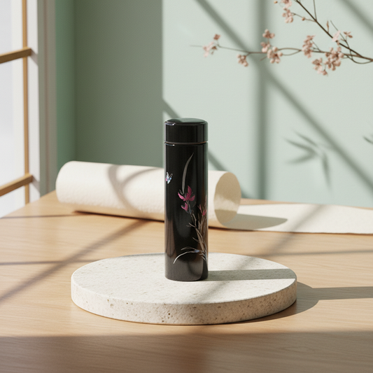 Jang-i Orchid (난초) Black Mother of Pearl Tumbler - Sagunja Series (450ml)