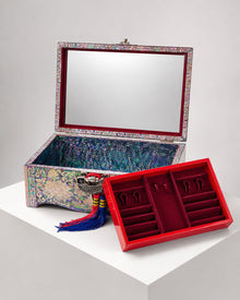 Mokdan black peony jewellery box with removable velvet tray – PEUM