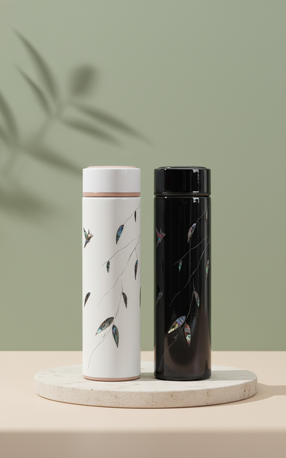 Jang-i Willow Tree Najeonchilgi Tumbler – White Finish, Front View | PEUM Korean Houseware