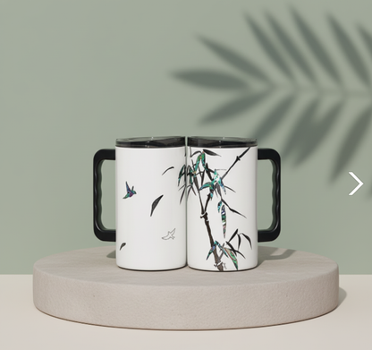 Jang-i Bamboo Mug – Abalone Shell Detail, Pacific Blue Nacre | PEUM Korean Houseware