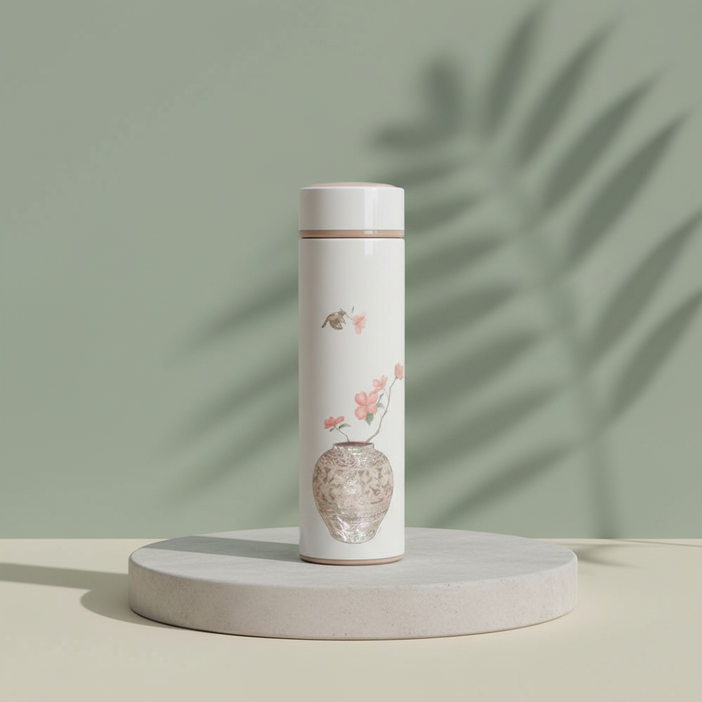 Jang-i Rose of Sharon Mugunghwa Najeonchilgi Tumbler – Front View | PEUM Korean Houseware