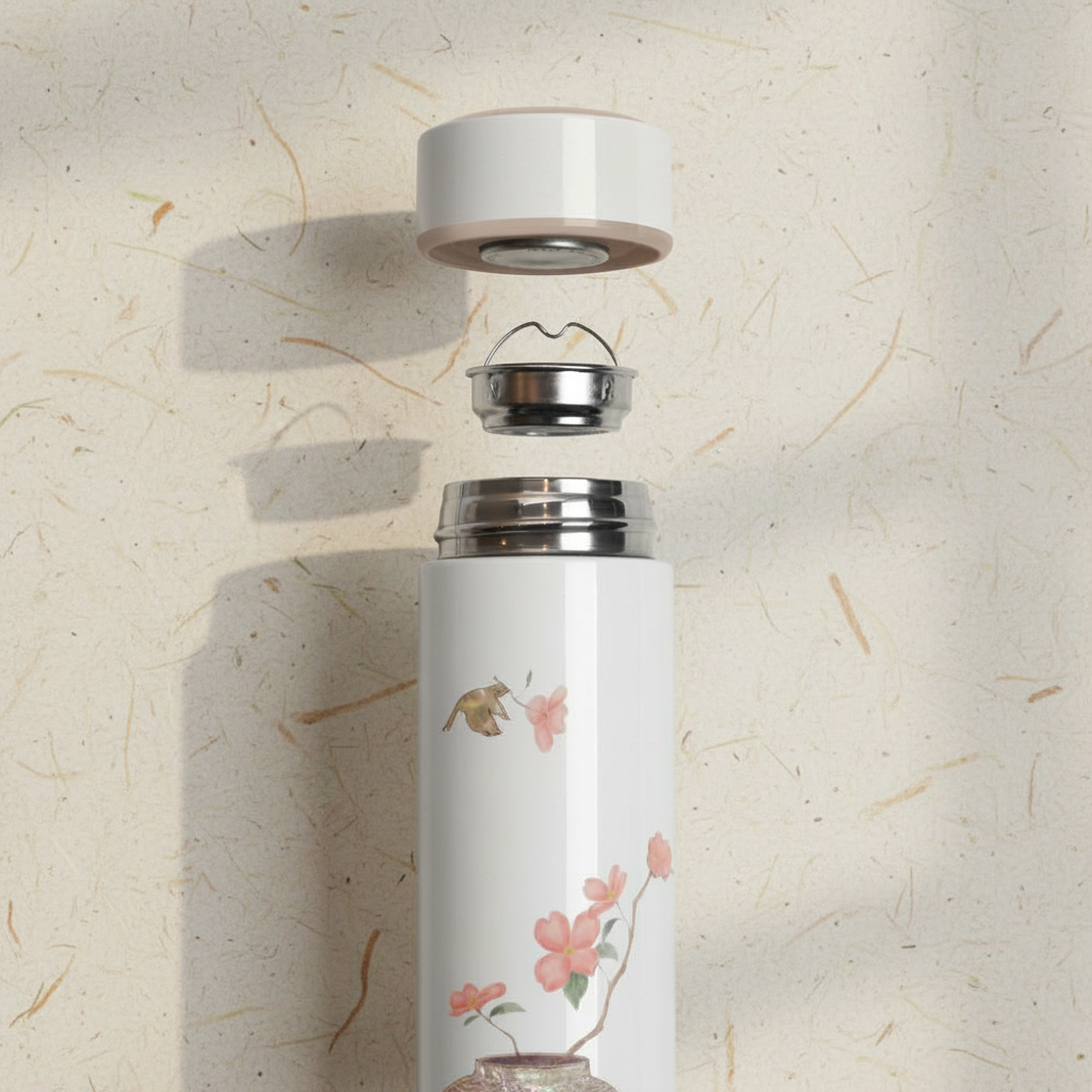 Jang-i Rose of Sharon Tumbler – Side Profile, Iridescent Nacre | PEUM Korean Houseware