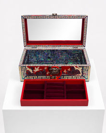 Scarlet Songhak jewellery box with removable velvet tray – PEUM