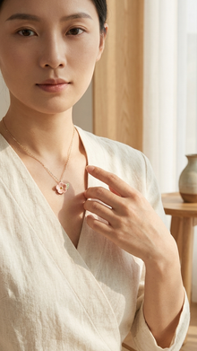 Toringo Crabapple Necklace – Baekja Porcelain Pendant Detail | PEUM Korean Houseware