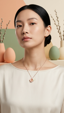 Toringo Crabapple Necklace – 24K Gold Brushwork Close-Up | PEUM Korean Houseware
