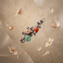 Tricolor Plum Blossom Hairpin – Green Jade Blossom Detail | PEUM Korean Houseware