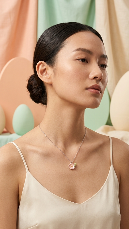 Toringo Crabapple Necklace – Lifestyle, Worn with Linen | PEUM Korean Houseware
