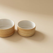 Straight Rice Bowl Wood Grain 10.5cm – Angled view showing bowl depth | PEUM Korean Houseware