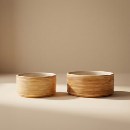 Straight Soup Bowl Wood Grain 12.5 cm | 나뭇결 일자 국대접