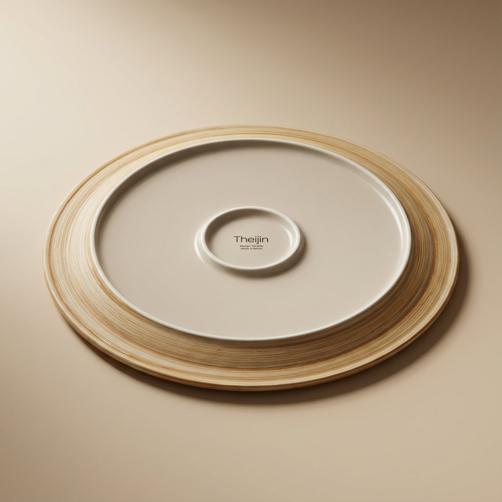 Large Line Dinner Plate Wood Grain 27 cm | 나뭇결 라인접시
