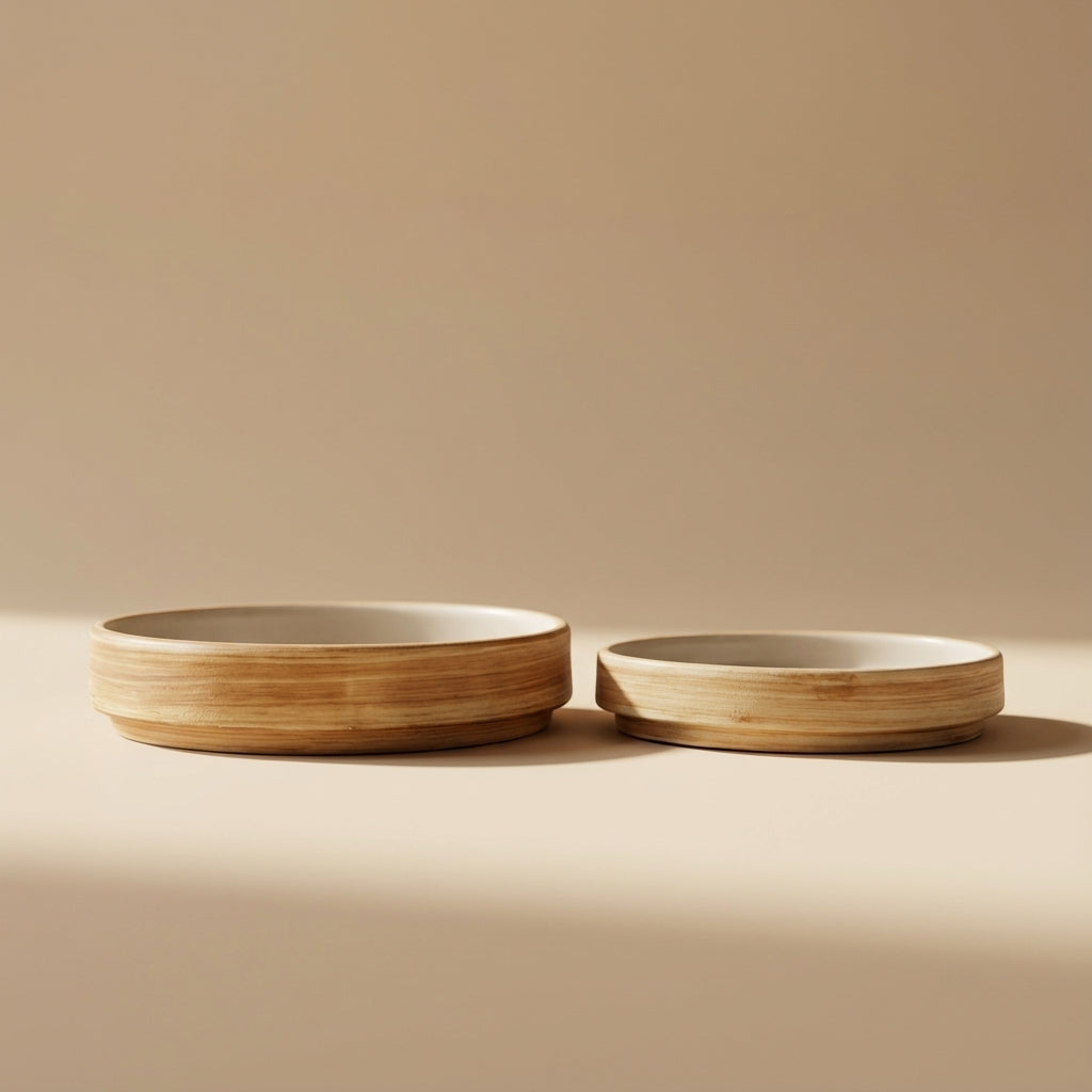 Mini Side Dish Plate Wood Grain 10.5 cm | 나뭇결 일자찬기 10.5 cm