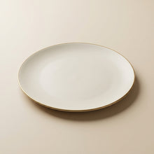 Medium Plate Wood Grain 24.5 cm – Top View, Organic Grain Texture | PEUM Korean Houseware